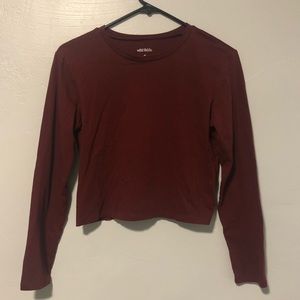 Wild Fable long sleeve crop top maroon burgundy